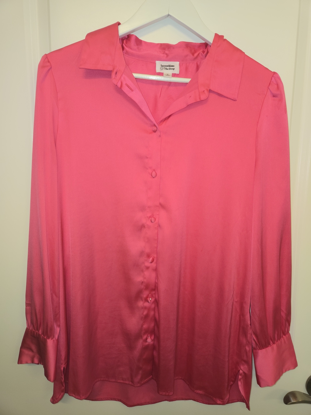 Jacquemus Pink Satin Button-Down Shirt